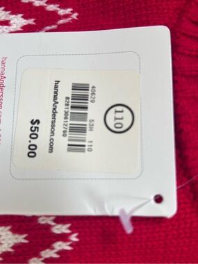 Hanna Andersson Red Crewneck Sweater with White Fair Isle NWT
